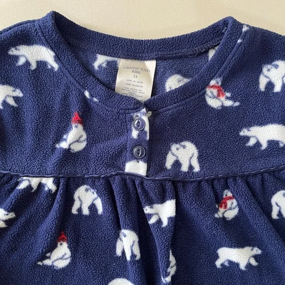 Lands End Soft and Plush Fleece Nightgown - 12 A - Picture 2 of 7
